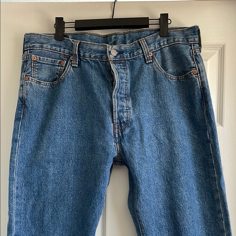 Levi's Blue 501 Straight Jeans Classic Style